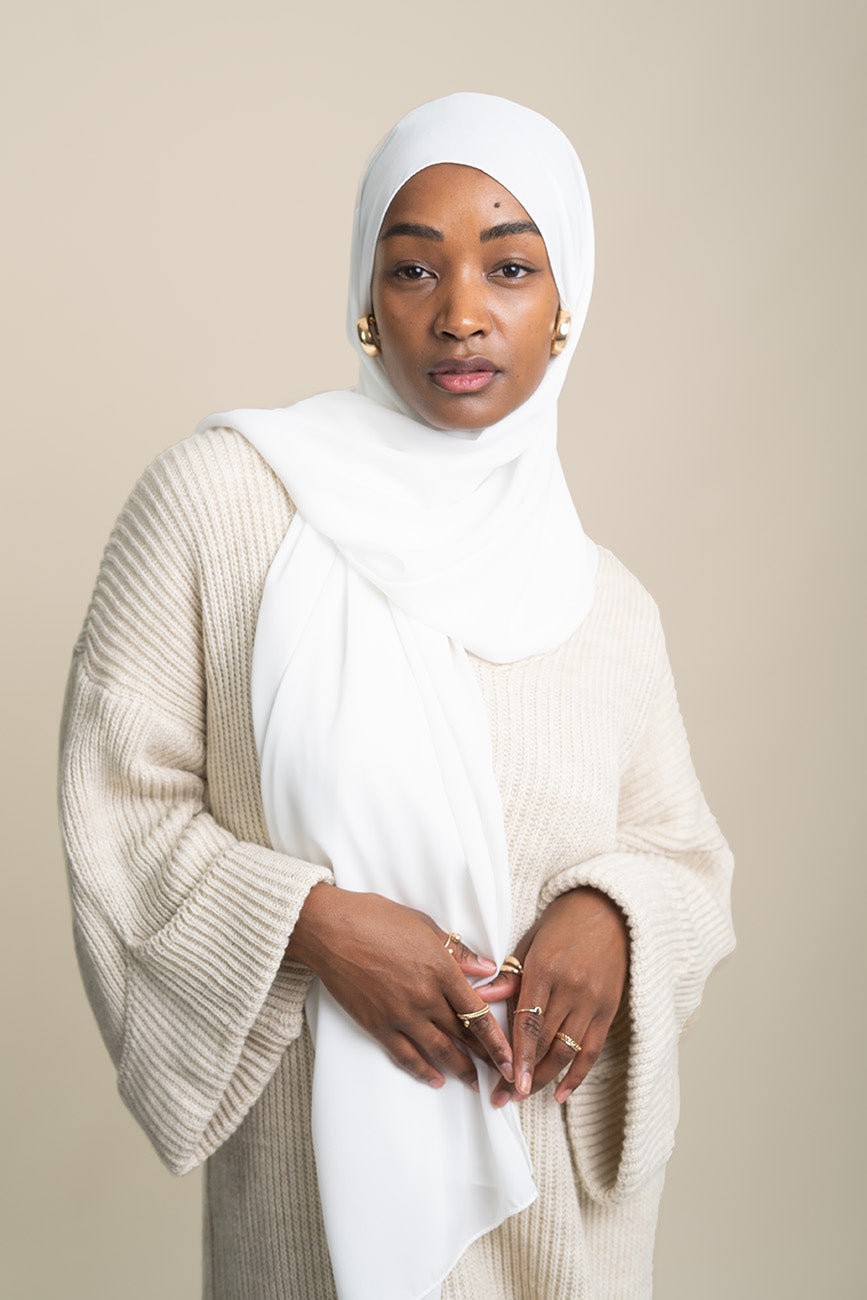 Chiffon Hijab Weiß - Nayaa.de