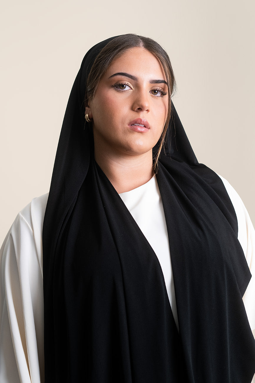 Premium Jersey Hijab Schwarz - Nayaa.de